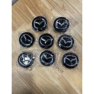 (8 X) MAZDA 56mm Black Wheel Center Caps Mazda 3/5/6, RX 8, Miata, CX-3/5/7/9
